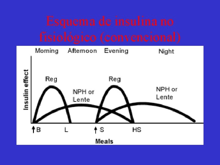 Esquema de insulina no fisiológico (convencional) 