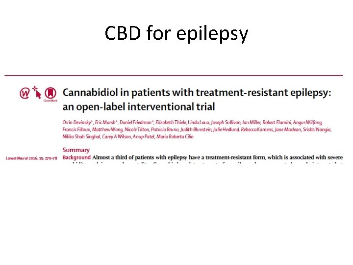 CBD for epilepsy 