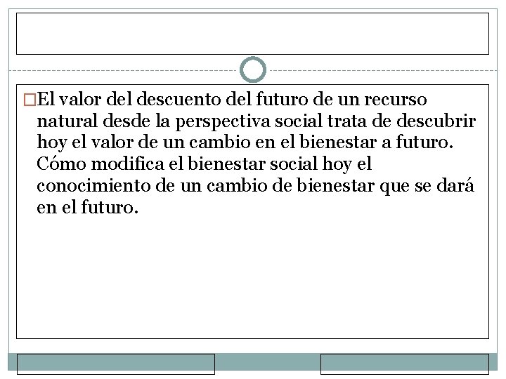 �El valor del descuento del futuro de un recurso natural desde la perspectiva social