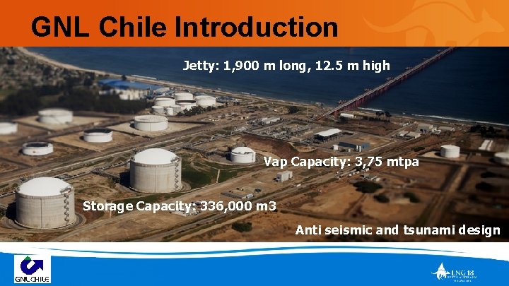 GNL Chile Introduction Jetty: 1, 900 m long, 12. 5 m high Vap Capacity: