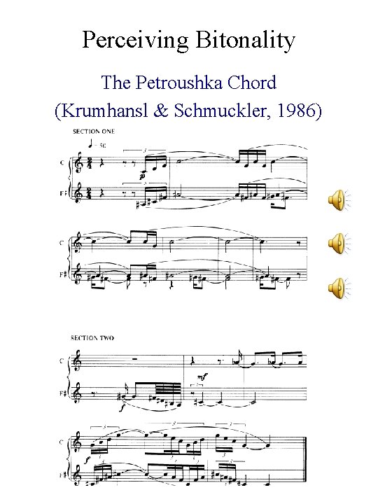 Perceiving Bitonality The Petroushka Chord (Krumhansl & Schmuckler, 1986) 
