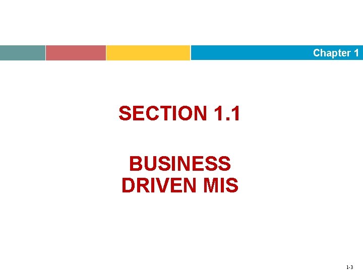 Chapter 1 SECTION 1. 1 BUSINESS DRIVEN MIS © 2011 The Mc. Graw-Hill Companies,