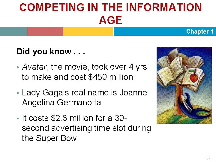 COMPETING IN THE INFORMATION AGE Chapter 1 Did you know. . . • Avatar,