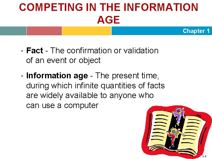 COMPETING IN THE INFORMATION AGE Chapter 1 • Fact - The confirmation or validation