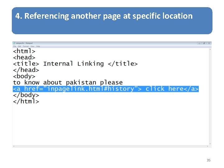 4. Referencing another page at specific location 35 