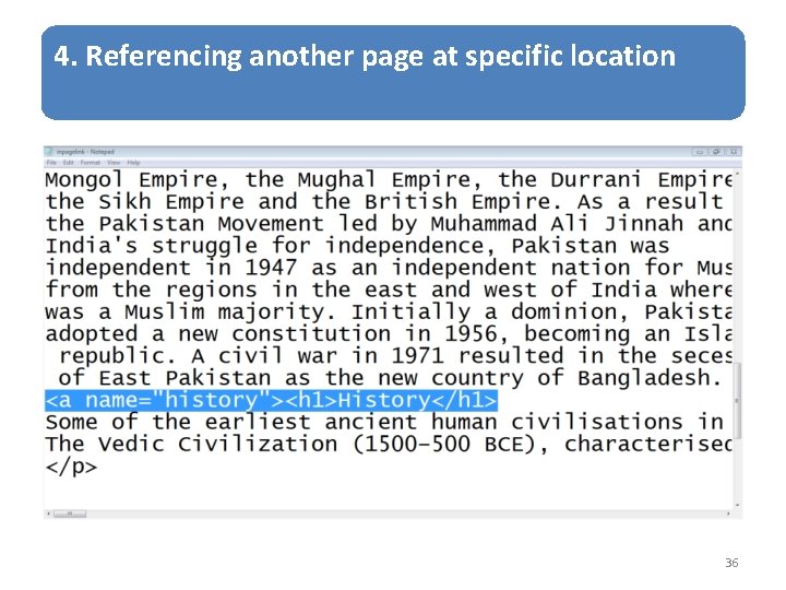 4. Referencing another page at specific location 36 