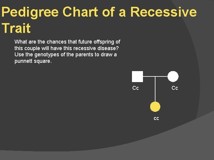 Pedigree Chart of a Recessive Trait What are the chances that future offspring of