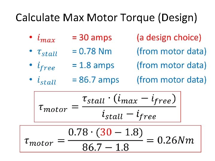 Calculate Max Motor Torque (Design) 