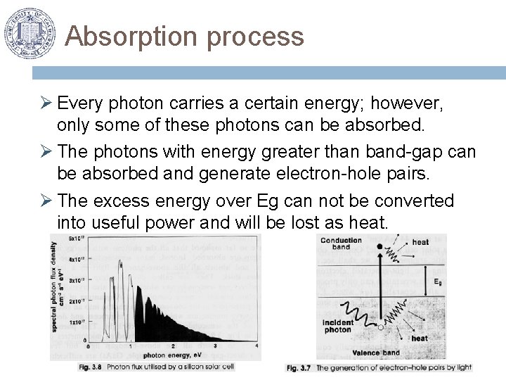 Absorption process Ø Every photon carries a certain energy; however, only some of these
