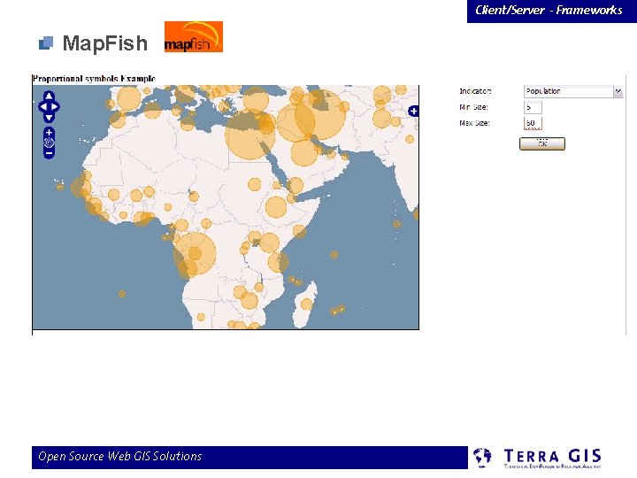 Client/Server - Frameworks Map. Fish Open Source Web GIS Solutions 