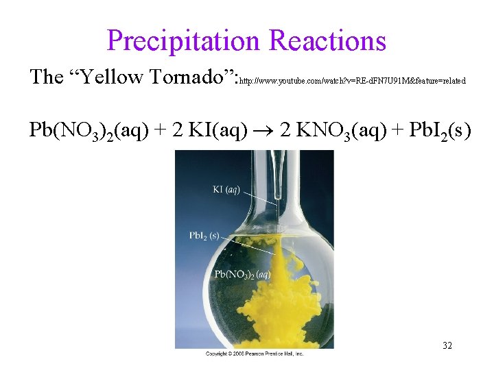 Precipitation Reactions The “Yellow Tornado”: http: //www. youtube. com/watch? v=RE-d. FN 7 U 91