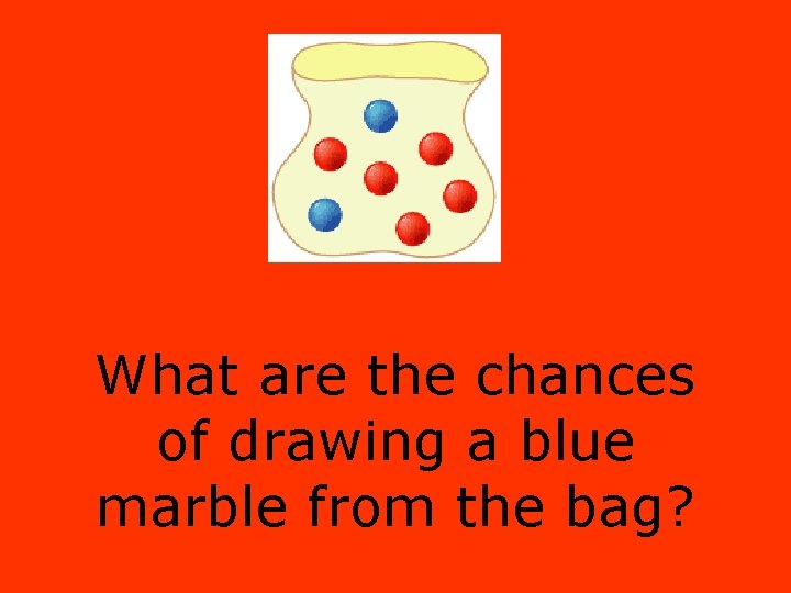 What are the chances of drawing a blue marble from the bag? 