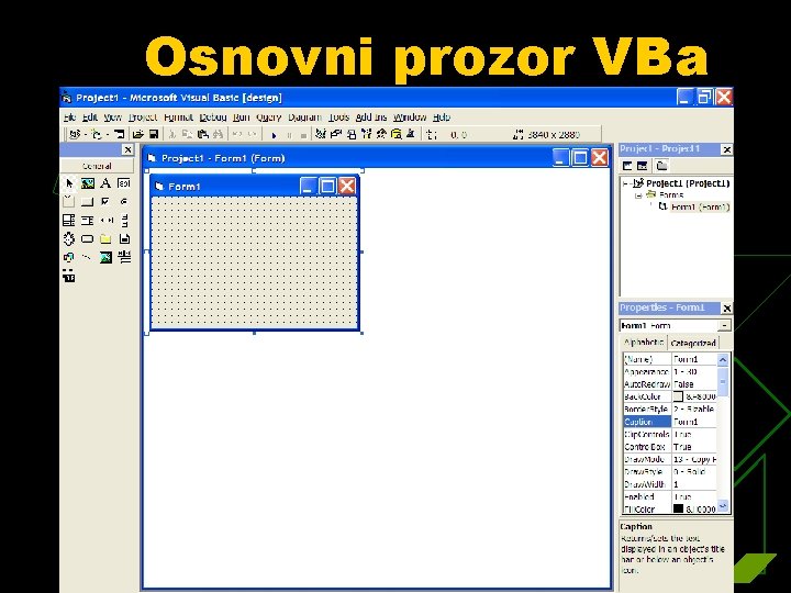 Osnovni prozor VBa 