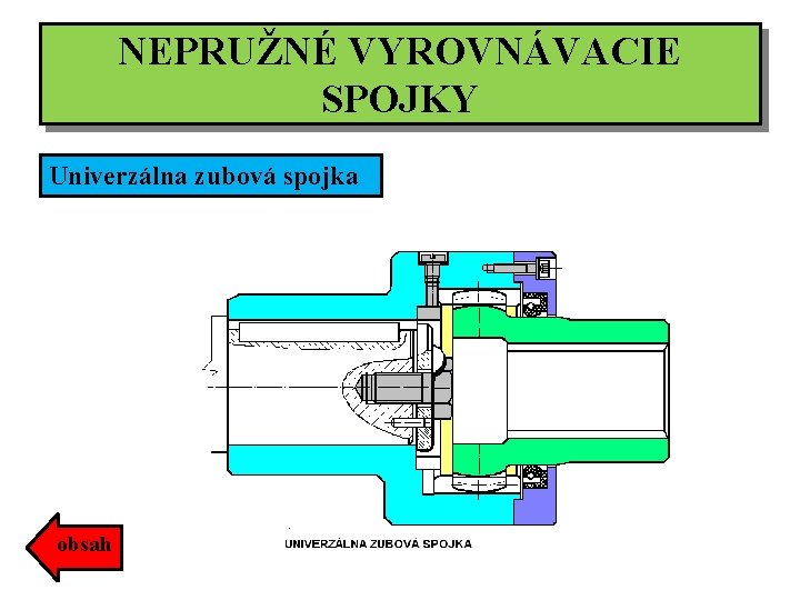 NEPRUŽNÉ VYROVNÁVACIE SPOJKY Univerzálna zubová spojka obsah 