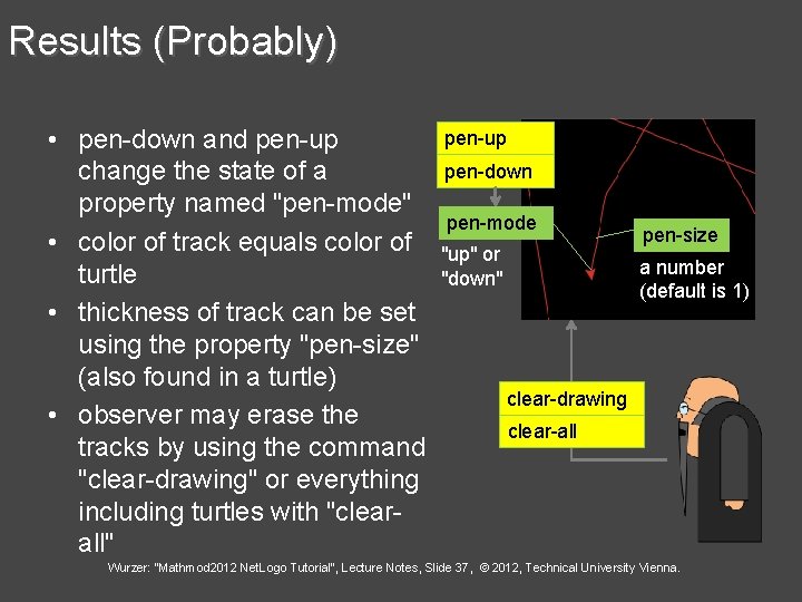 Results (Probably) • pen-down and pen-up change the state of a property named "pen-mode"