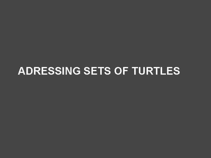 ADRESSING SETS OF TURTLES 