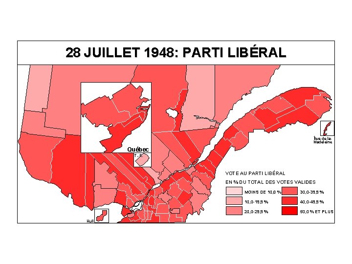 28 JUILLET 1948: PARTI LIBÉRAL Îles-de-la. Madeleine Québec T. -R. VOTE AU PARTI LIBÉRAL