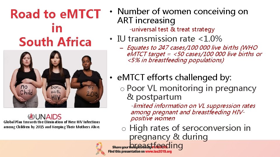 Road to e. MTCT in South Africa • Number of women conceiving on ART