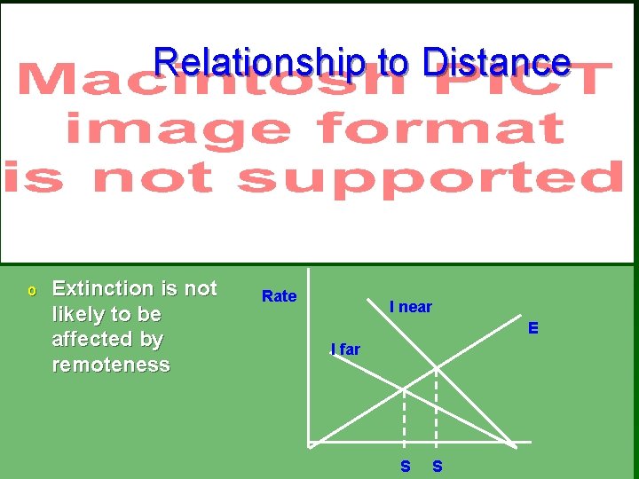 Relationship to Distance o Extinction is not likely to be affected by remoteness Rate