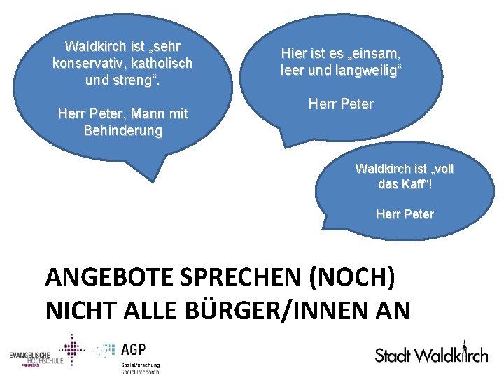 Waldkirch ist „sehr konservativ, katholisch und streng“. Herr Peter, Mann mit Behinderung Hier ist