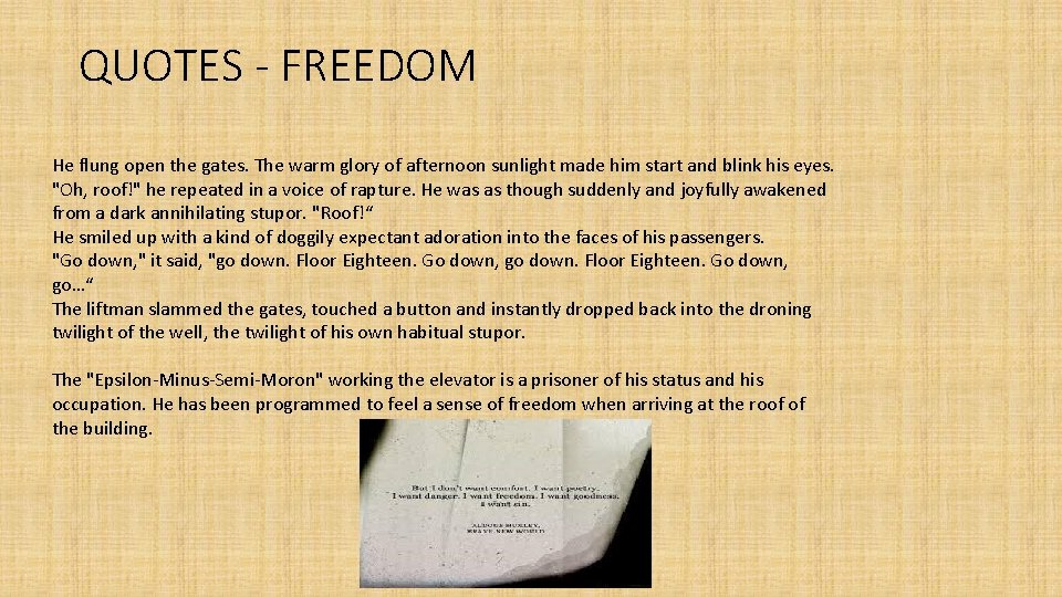 QUOTES - FREEDOM He flung open the gates. The warm glory of afternoon sunlight