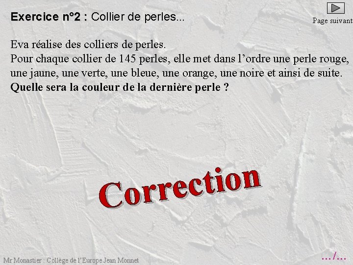 Exercice n° 2 : Collier de perles. . . Exercice n° 2 : Page