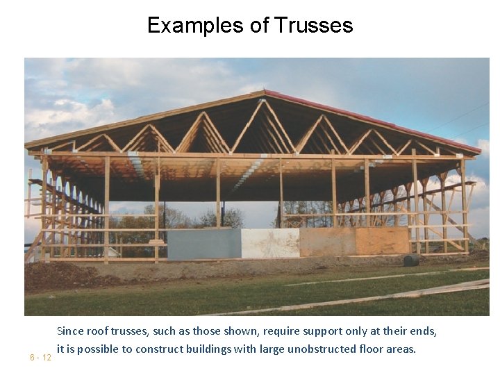 Examples of Trusses 6 - 12 Since roof trusses, such as those shown, require