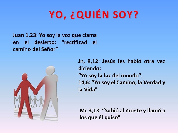 YO, ¿QUIÉN SOY? Juan 1, 23: Yo soy la voz que clama en el