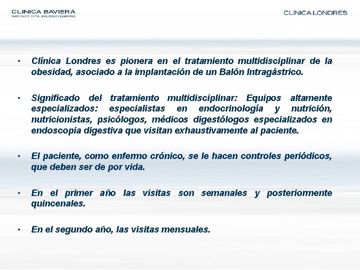  • Clínica Londres es pionera en el tratamiento multidisciplinar de la obesidad, asociado