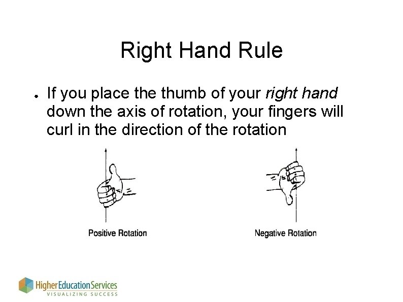 Right Hand Rule ● If you place thumb of your right hand down the Right Hand Rule ● If you place thumb of your right hand down the