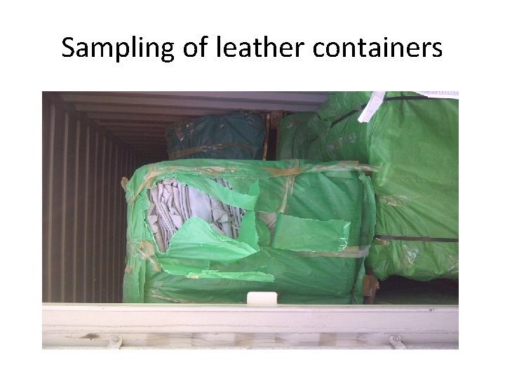 Sampling of leather containers 