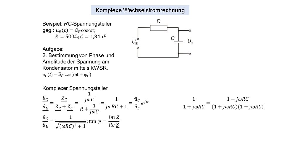 Komplexe Wechselstromrechnung 