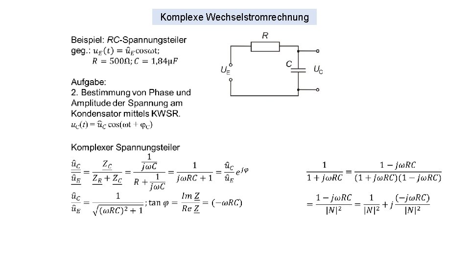 Komplexe Wechselstromrechnung 