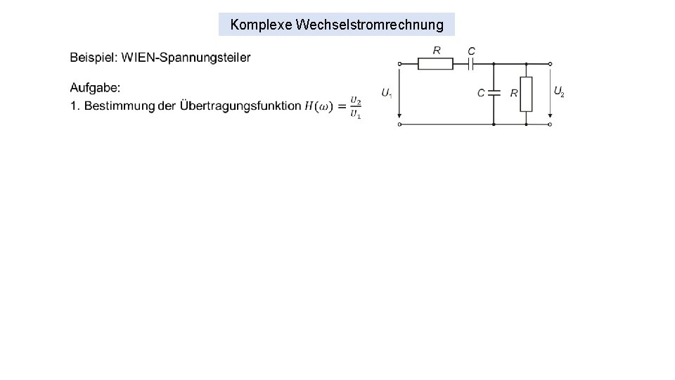 Komplexe Wechselstromrechnung 