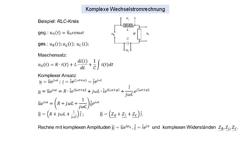 Komplexe Wechselstromrechnung 