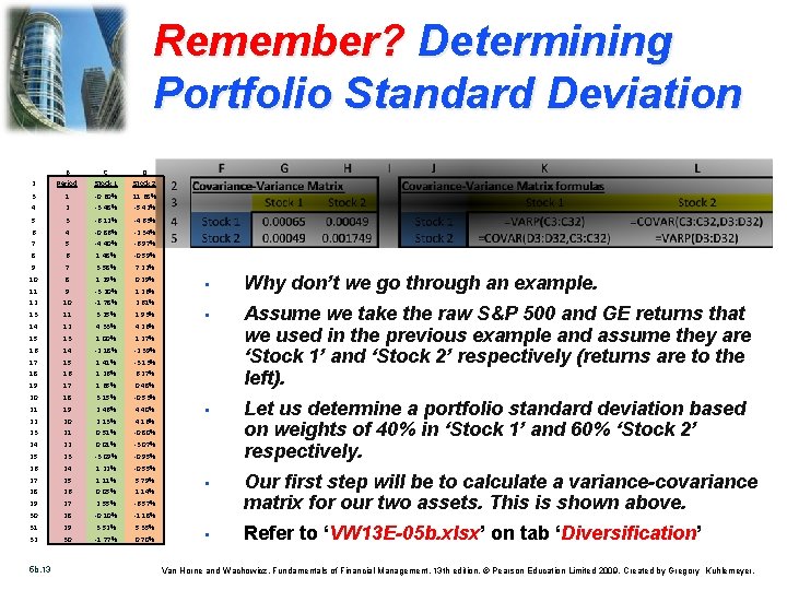 Remember? Determining Portfolio Standard Deviation B C D 2 Period Stock 1 Stock 2 Remember? Determining Portfolio Standard Deviation B C D 2 Period Stock 1 Stock 2