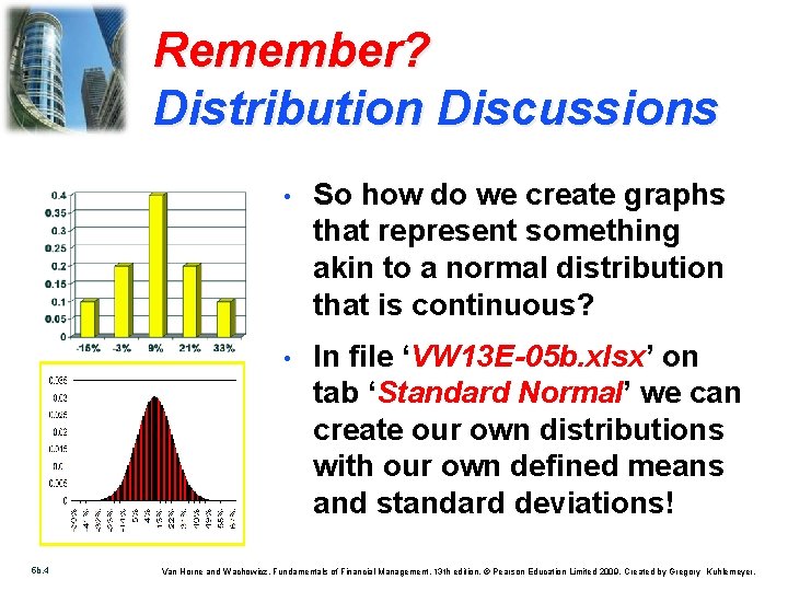 Remember? Distribution Discussions 5 b. 4 • So how do we create graphs that