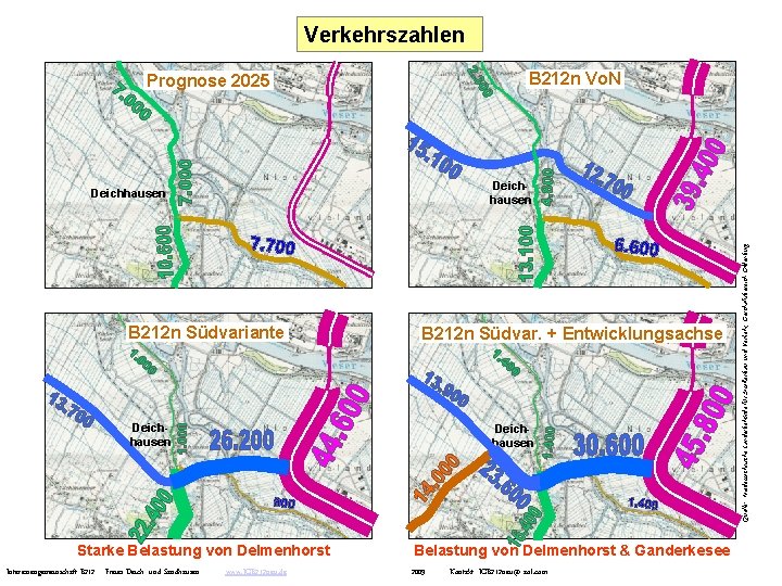 Verkehrszahlen B 212 n Vo. N Prognose 2025 B 212 n Südvariante B 212