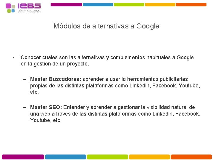 Módulos de alternativas a Google • Conocer cuales son las alternativas y complementos habituales