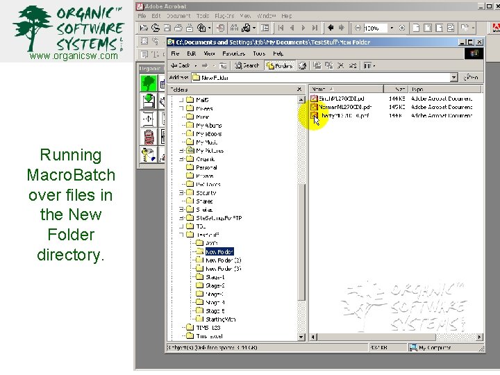www. organicsw. com Running Macro. Batch over files in the New Folder directory. www. organicsw. com Running Macro. Batch over files in the New Folder directory.