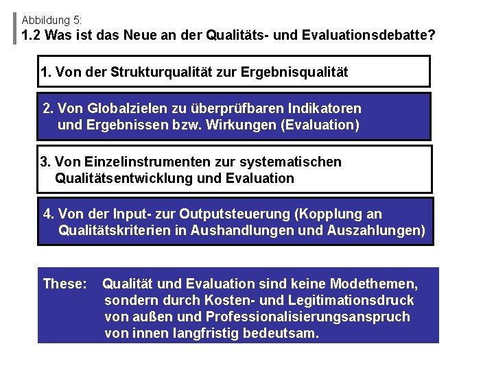 Abbildung 5: 1. 2 Was ist das Neue an der Qualitäts- und Evaluationsdebatte? 1.