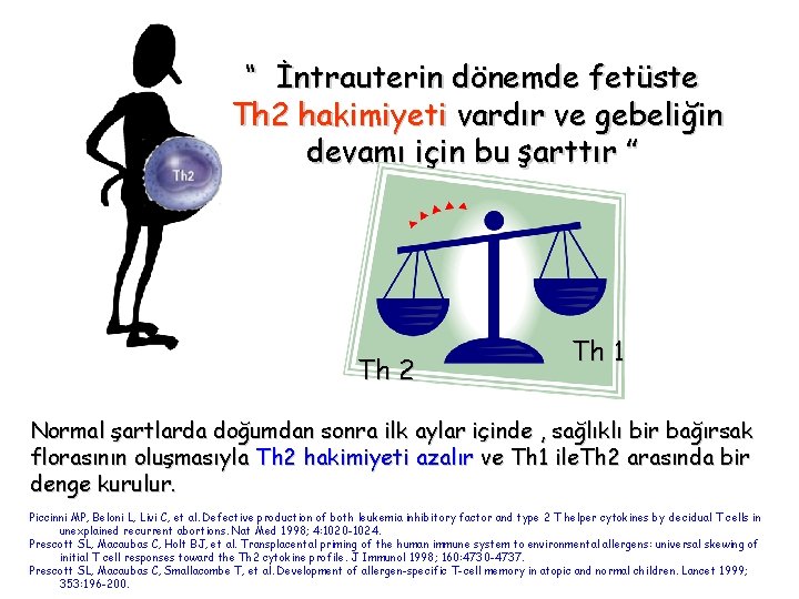 “ İntrauterin dönemde fetüste Th 2 hakimiyeti vardır ve gebeliğin devamı için bu şarttır