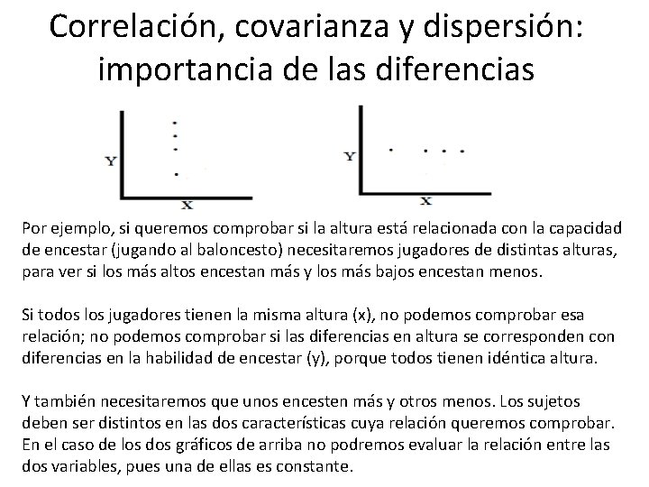 Correlación, covarianza y dispersión: importancia de las diferencias Por ejemplo, si queremos comprobar si