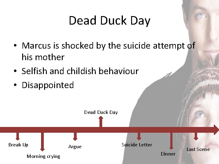 Dead Duck Day • Marcus is shocked by the suicide attempt of his mother