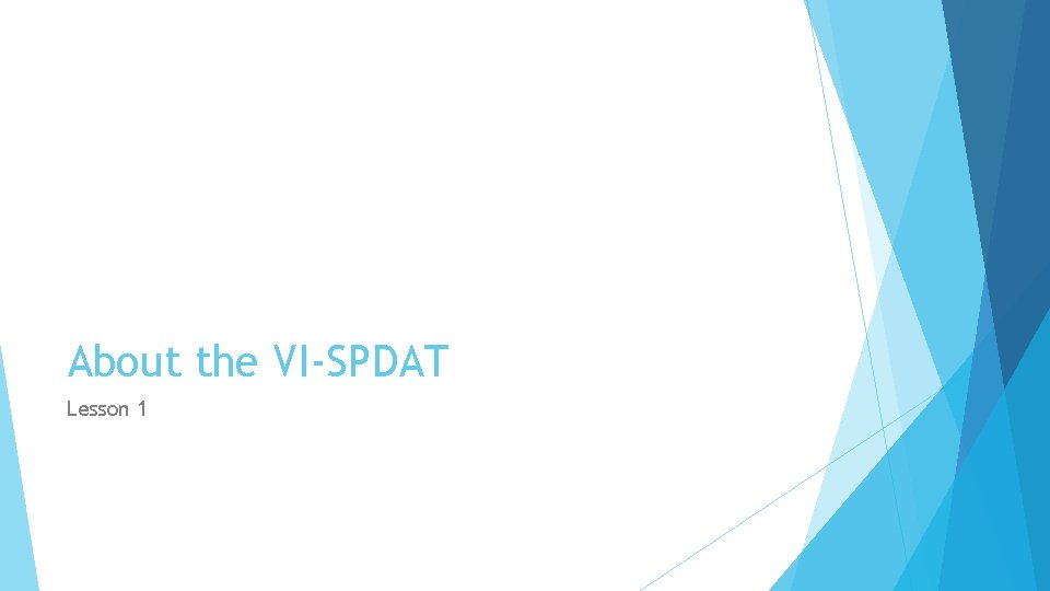 About the VI-SPDAT Lesson 1 