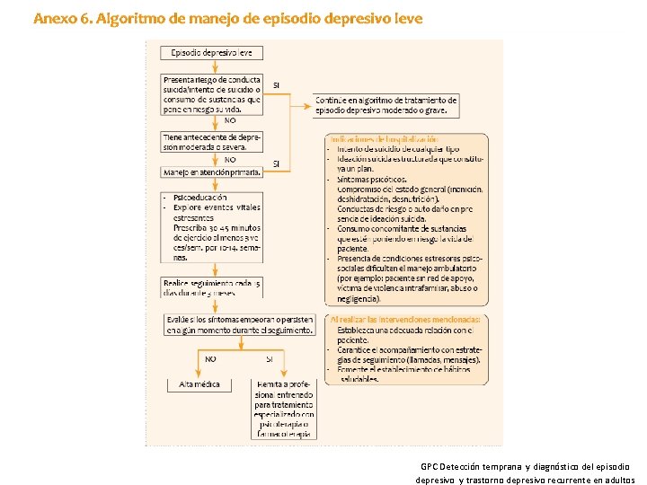 GPC Detección temprana y diagnóstico del episodio depresivo y trastorno depresivo recurrente en adultos