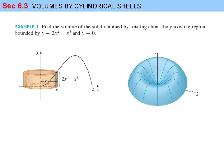 Sec 6. 3: VOLUMES BY CYLINDRICAL SHELLS 