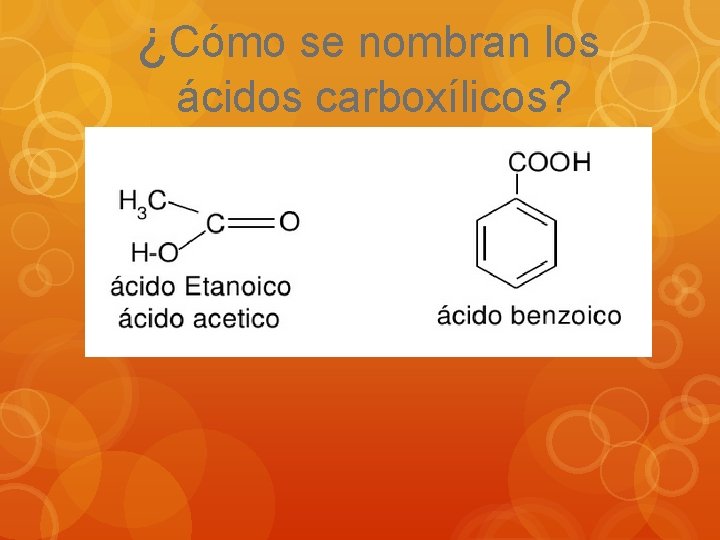 ¿Cómo se nombran los ácidos carboxílicos? 