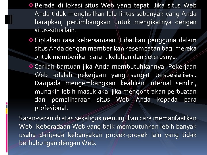 v Berada di lokasi situs Web yang tepat. Jika situs Web Anda tidak menghsilkan