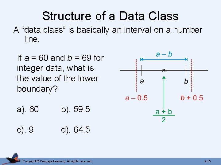 Structure of a Data Class A “data class” is basically an interval on a